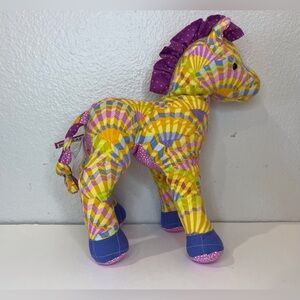 Douglas Y2K Horse Pony Colorful Patchwork Quilt‎ Plush Toy 12”